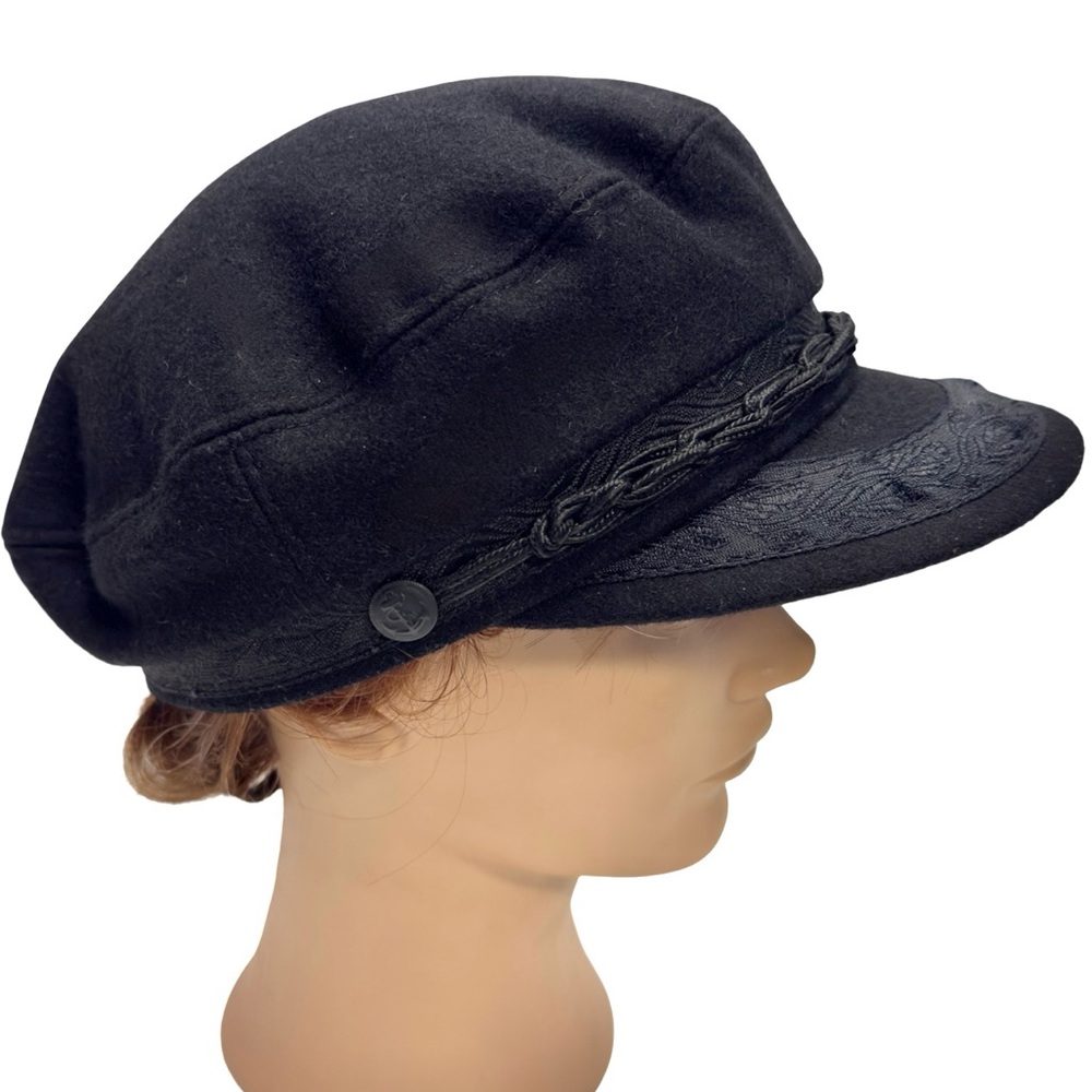 Vtg Authentic Goorin Bros Greek Fisherman Wool Sailor Cap Black Hat - Picture 2 of 11
